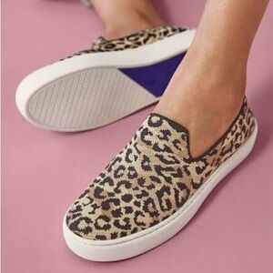 Rothy’s Women’s The Original Slip On Sneaker Leopard Print Knit Shoe